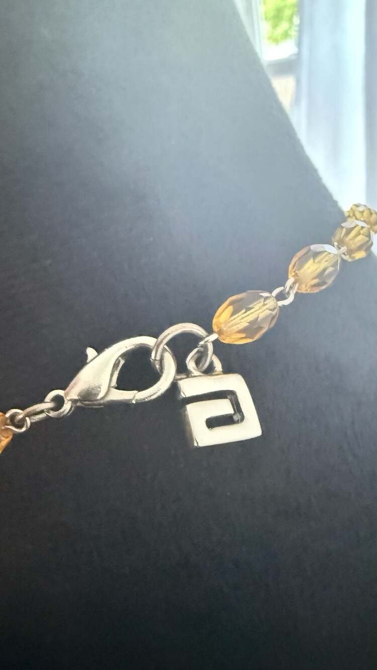 Vintage Givenchy Amber Crystal Pendant Necklace - Picture 6 of 6